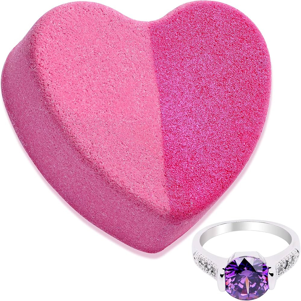 Size 7 Ring Half of My Heart Bath Bomb with Jewelry Inside USA Made Skin Moisturize Valentine Fiz... | Amazon (US)
