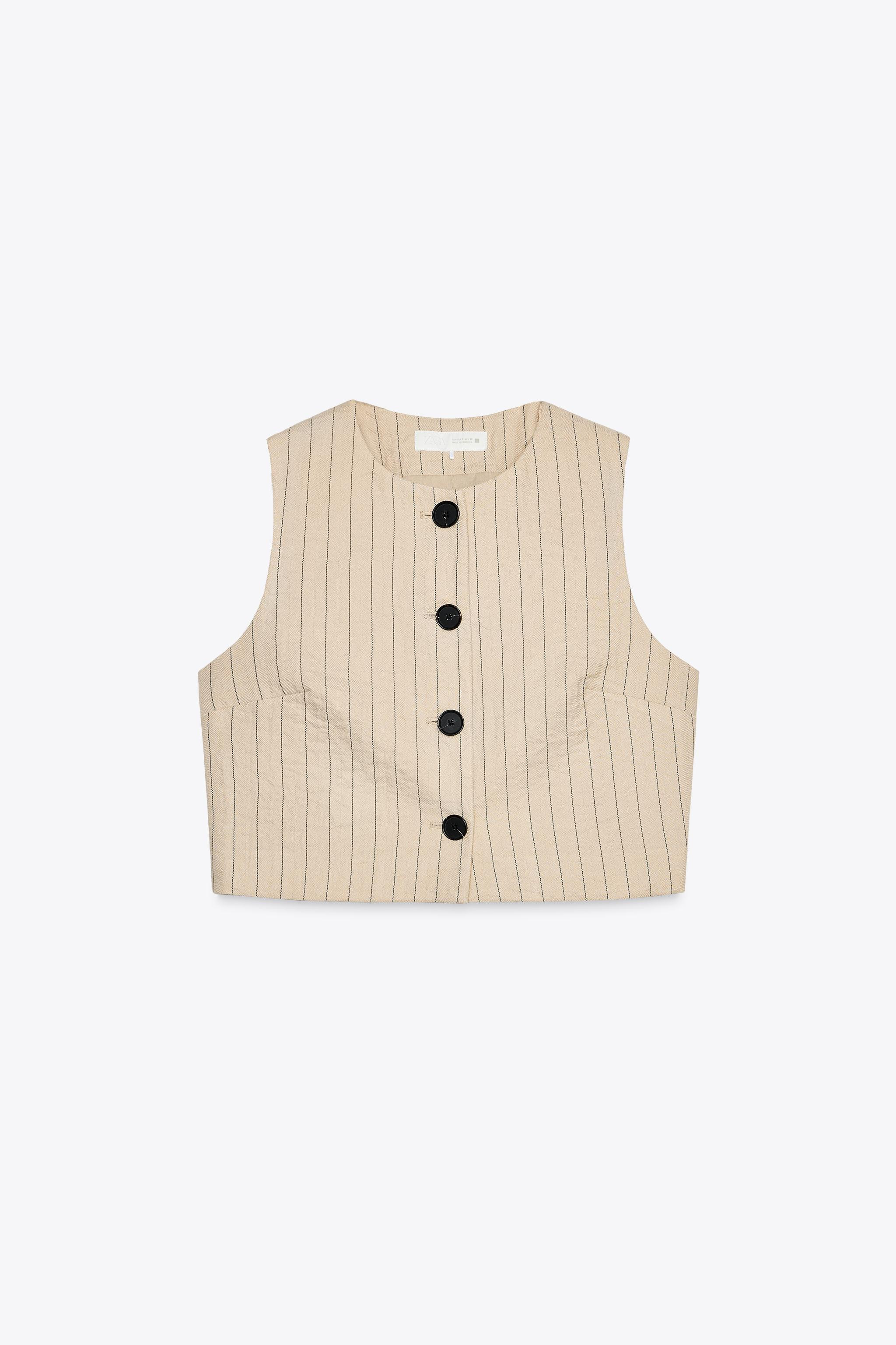 STRIPED SHORT WAISTCOAT | Zara UK