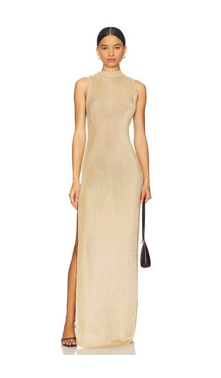 Henne Metallic Dress in Gold | Revolve Clothing (Global)