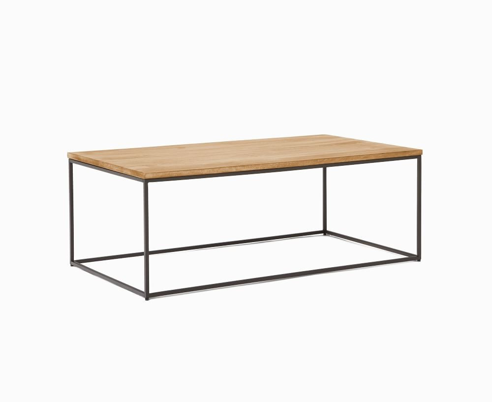 Streamline Coffee Table, 44"x24", Dark Walnut, Light Bronze | West Elm (US)