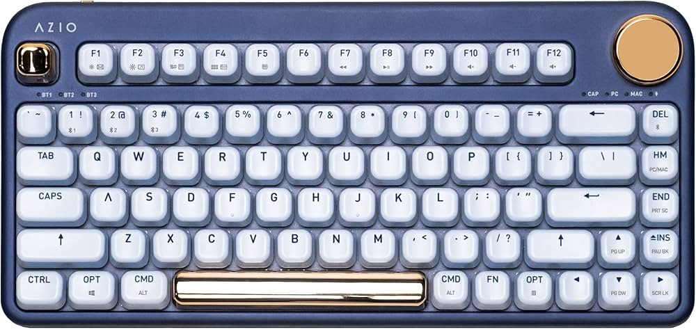 Azio IZO Wireless BT5/USB PC & Mac Mechanical Keyboard, Blue Iris | Amazon (US)