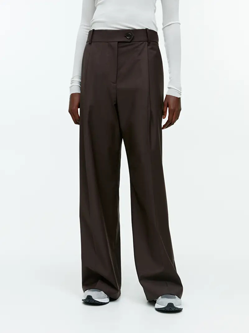 Wide Wool-Blend Trousers | ARKET (US&UK)