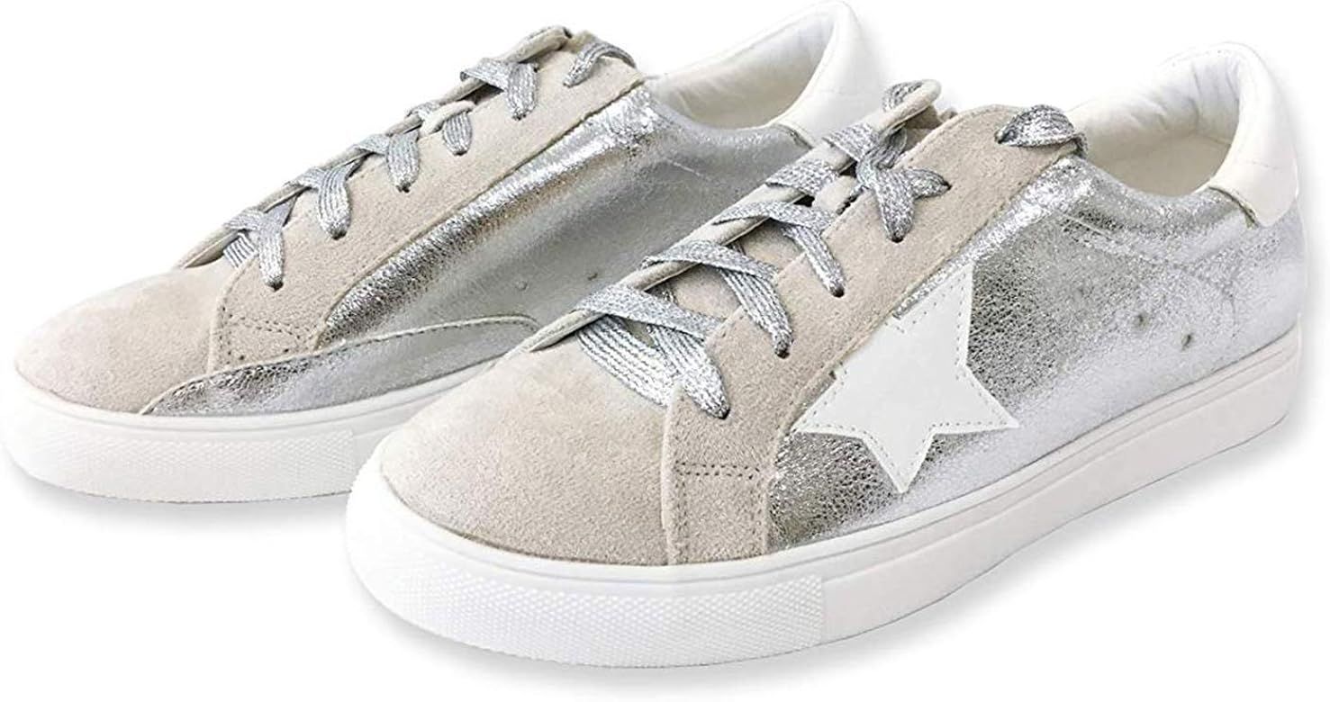 Women's Fashion Star Sneaker Lace Up Low Top Comfortable Cushioned Walking Shoes | Amazon (US)