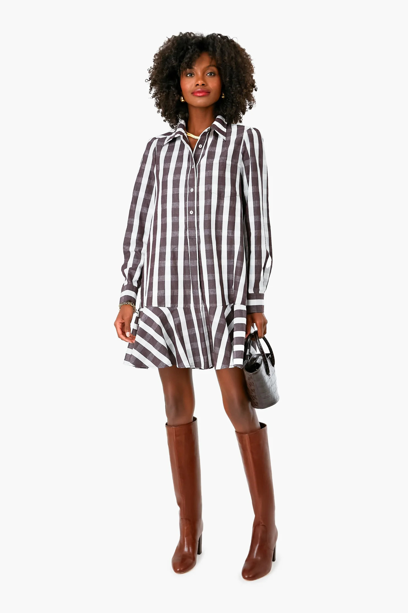 Espresso Check Callahan Dress | Tuckernuck (US)