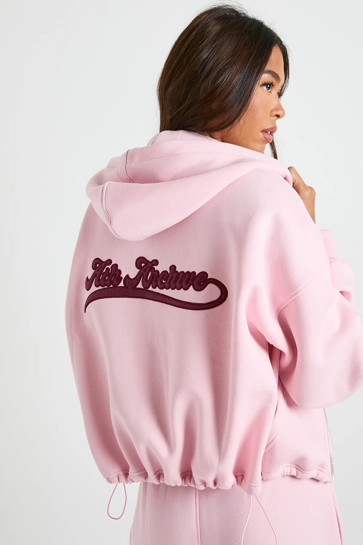Ath Archive Self Fabric Applique Zip Through Hoodie | Boohoo.com (UK & IE)