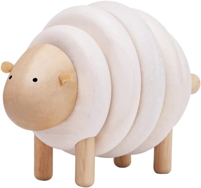 PlanToys Wooden Lacing Sheep Sorting and Stacking Toy (5150) | Sustainably Made from Rubberwood a... | Amazon (US)