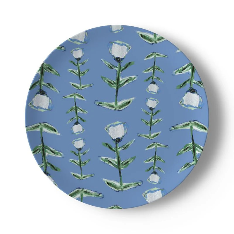 THE BLUE TULIP BONE CHINA PLATE | Modafleur