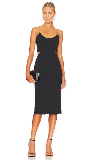Vixen Midi Dress in Black | Revolve Clothing (Global)