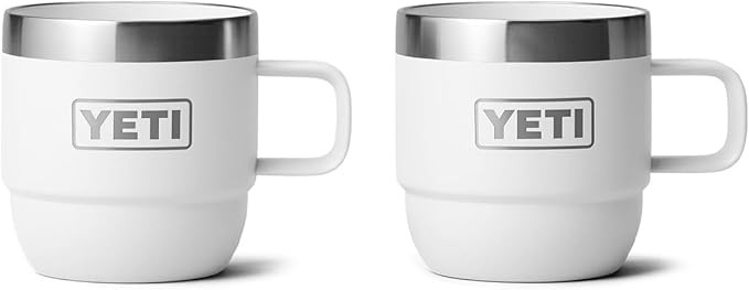 YETI Rambler 6 oz Stackable Mug, Stainless Steel, Vacuum Insulated Espresso/Coffee Mug, 2 Pack | Amazon (US)