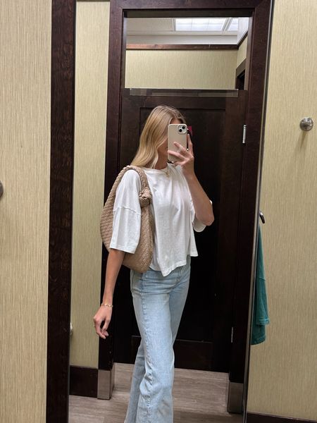 Kohls boxy tee! I sized up to a size L for an oversized look + feel! Comes in multiple colors and on sale for $12.74 right now!