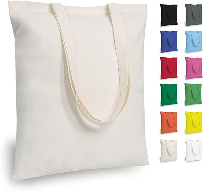 TOPDesign 5 | 12 | 24 | 48 | 192 Pack Economical Cotton Tote Bags, Lightweight Medium Reusable Gr... | Amazon (US)