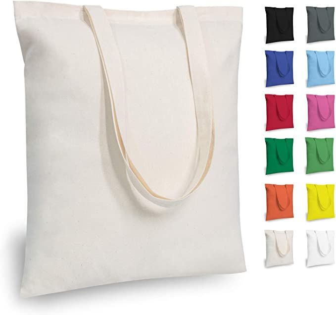TOPDesign 5 | 12 | 24 | 48 | 192 Pack Economical Cotton Tote Bag, Lightweight Medium Reusable Gro... | Amazon (US)
