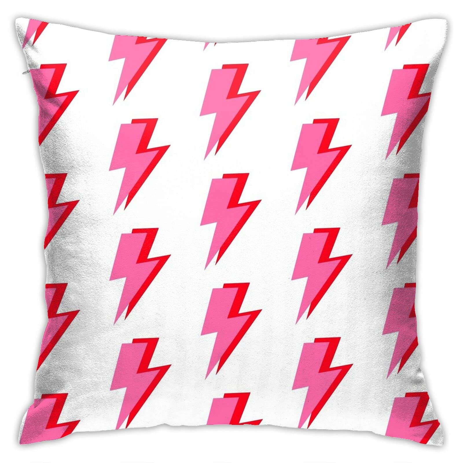 Pink and Red Lightning Cute Aesthetic Pastel Pillow Case Square Pillowcase Soft Throw Pillow Cove... | Amazon (US)