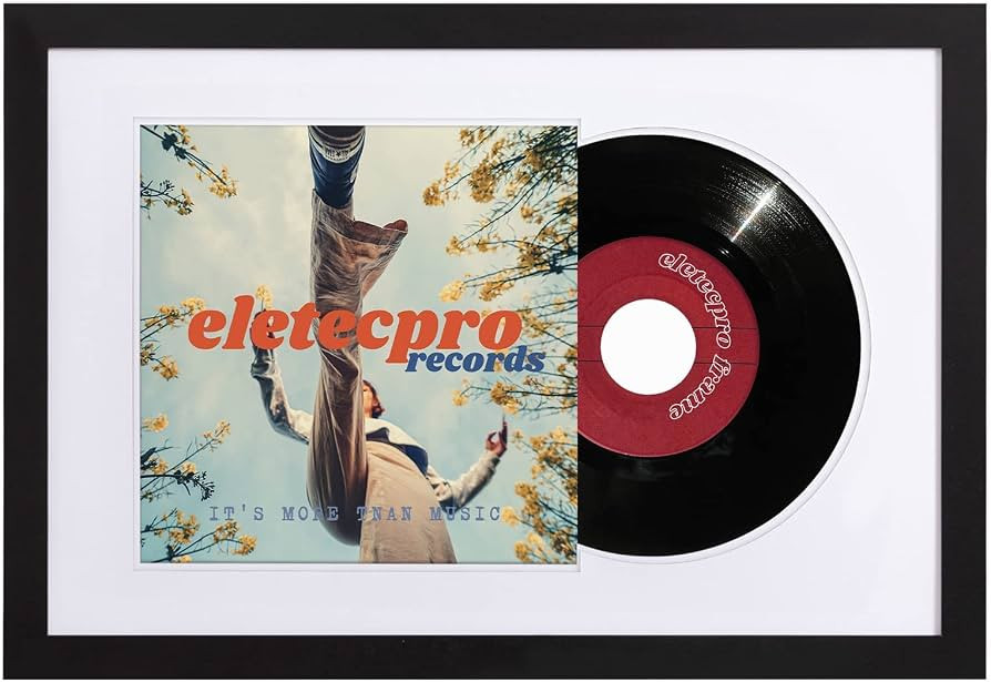 eletecpro Record Frame 16x24 Inches with 2 Double Sided Mats (Black & White), Jukebox Record Albu... | Amazon (US)