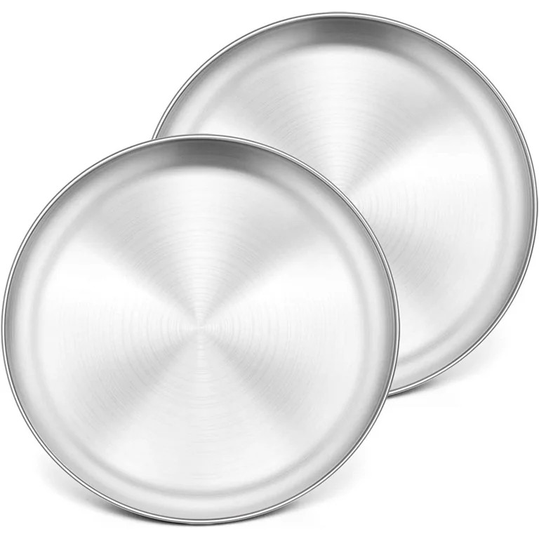 Vesteel 10 inch Stainless Steel Pizza Pan Set of 2, Round Baking Trays, Crisper Oven Pan for Baki... | Walmart (US)