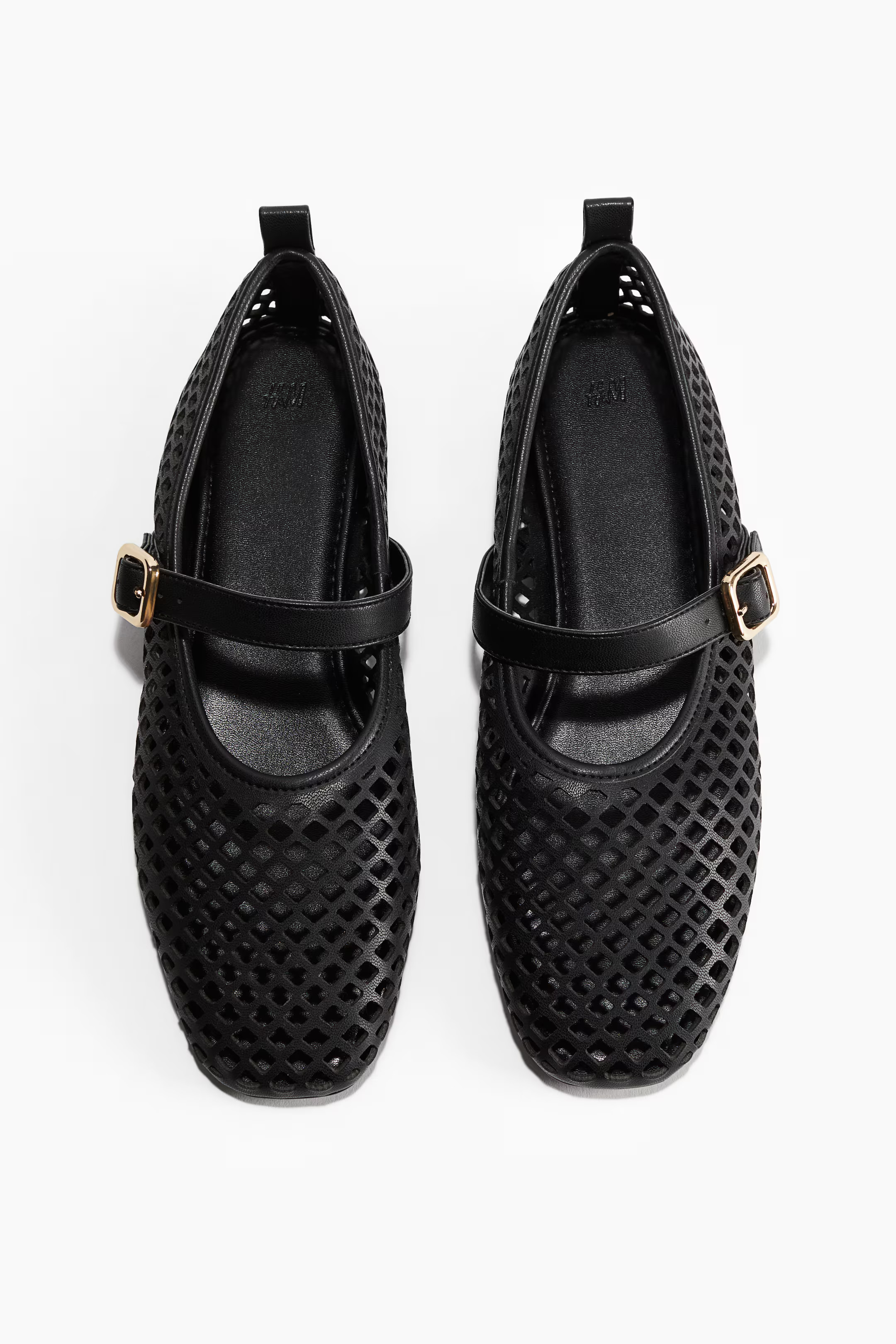Perforated Mary Jane ballet pumps - Black - Ladies | H&M GB | H&M (UK, MY, IN, SG, PH, TW, HK)