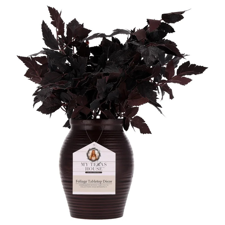 My Texas House Halloween Layered Foliage Arrangement in Vase, Plum, 20" | Walmart (US)