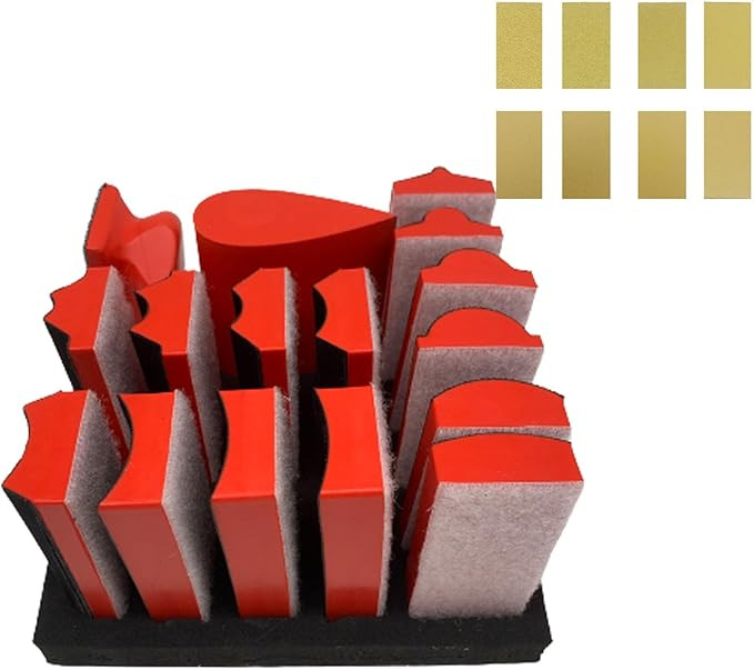 16pcs Hook and Loop Sanding Block Kit with 40pcs Sandpaper Sheets,Interchangeable Assorted Contou... | Amazon (US)