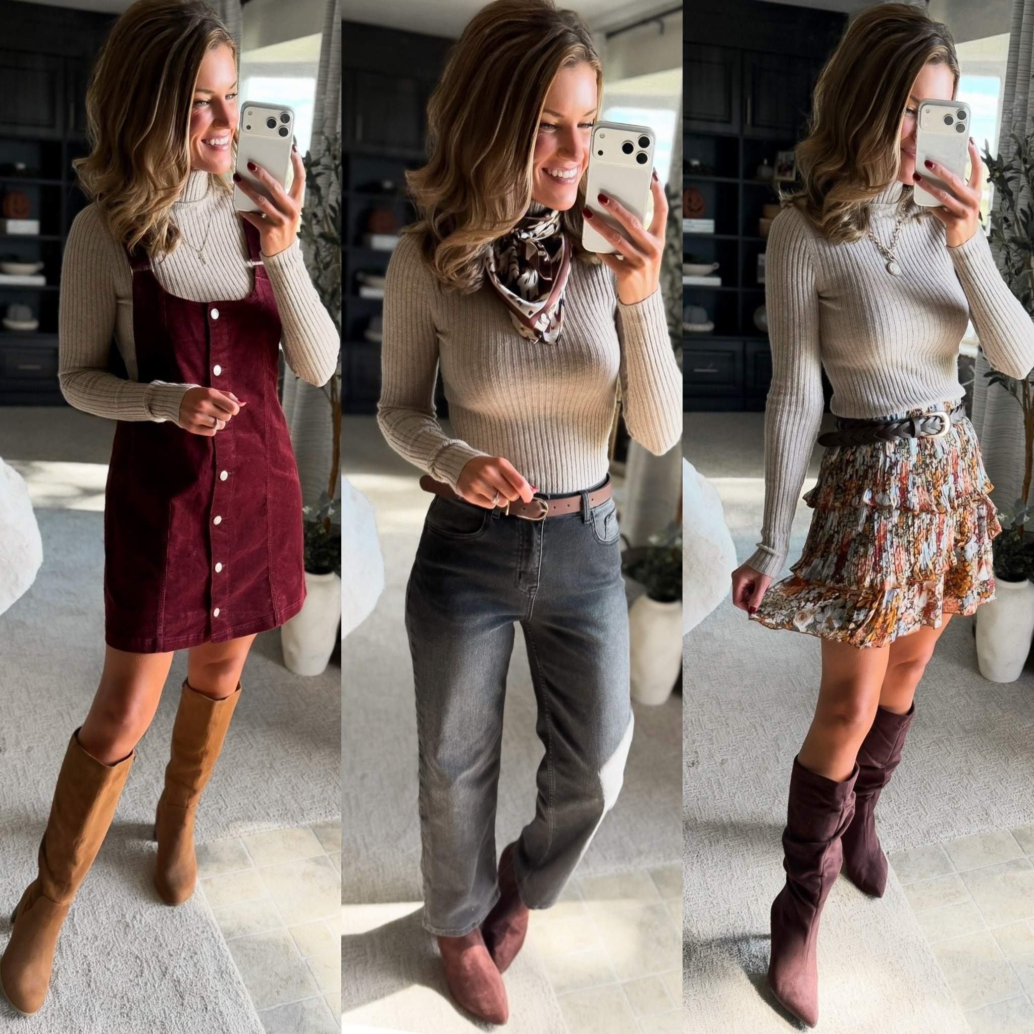 This $17 ribbed turtleneck will be a closet staple this Fall/Winter. The perfect weight, soft and stretchy and the perfect neutral color. 
Wearing medium
Dress/ medium
Jeans/ 6
Skirt/ medium

#LTKSeasonal #LTKOver40 #LTKootd