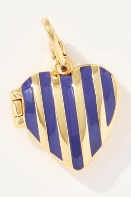 Clare V. Striped Heart Locket Charm | Anthropologie (US)