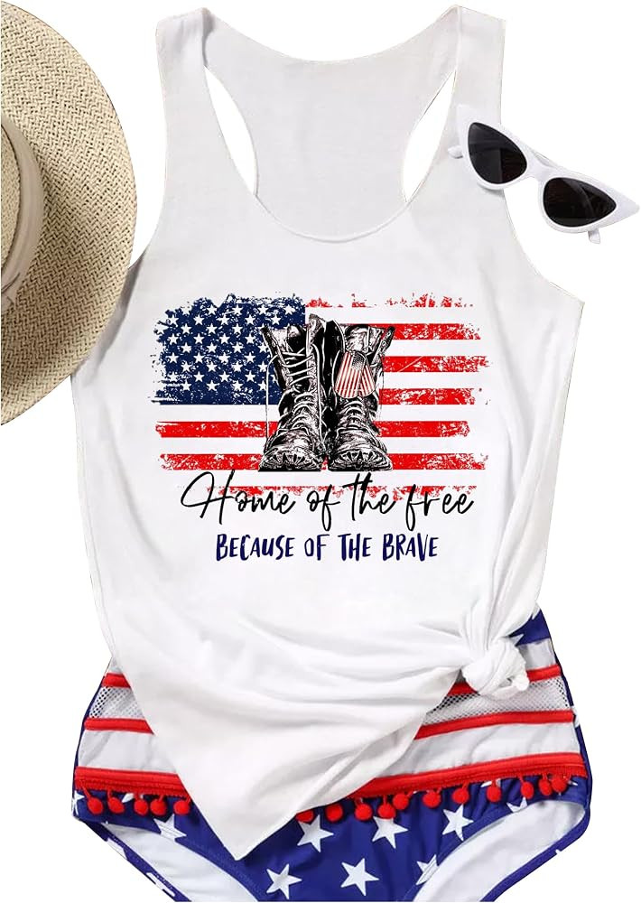 Graphic Tees for Women Summer Tank Tops Vacation Outfits for Women Country Concert Tops Summer Ra... | Amazon (US)