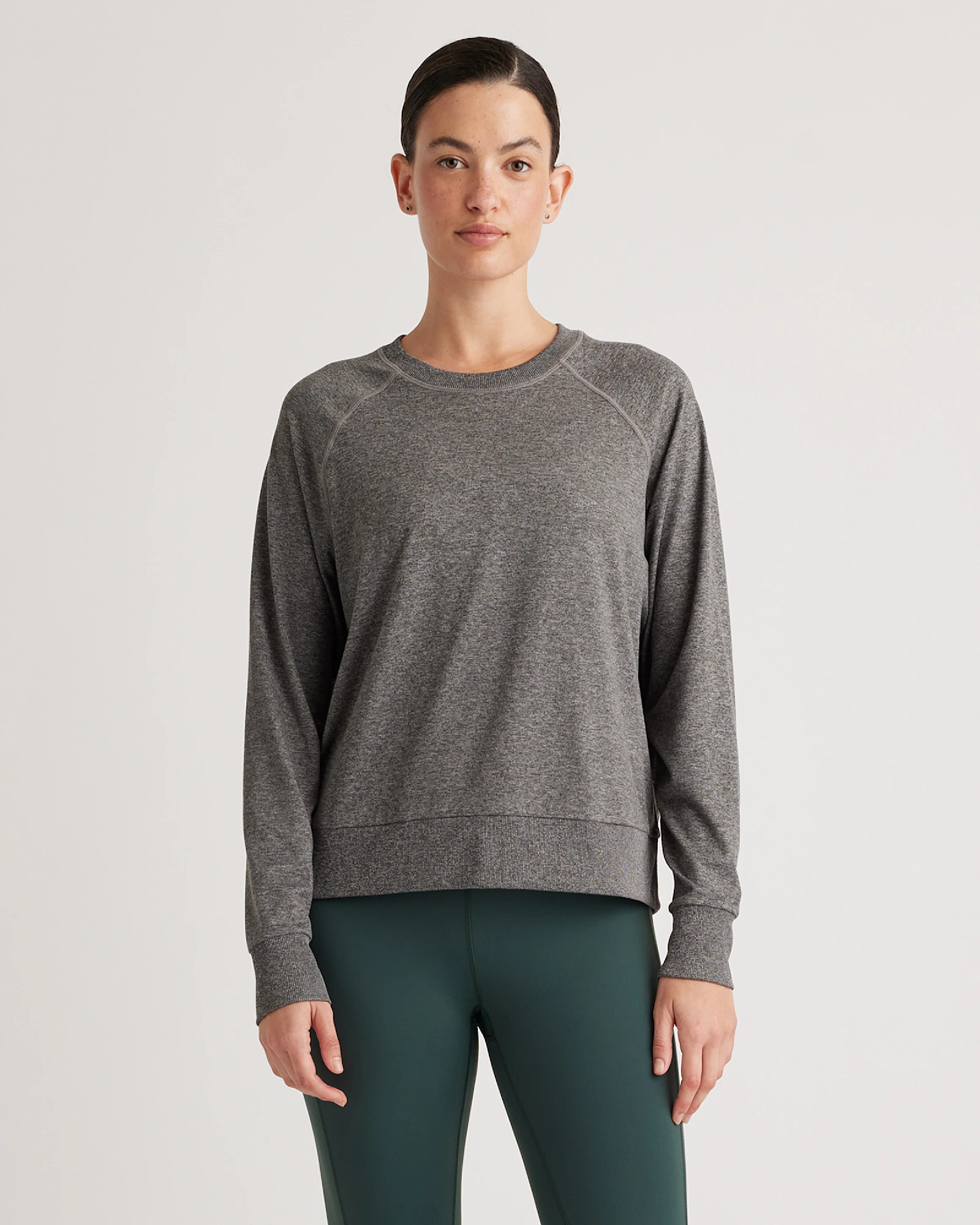Flowknit Pullover Crew in Heather Grey | Quince