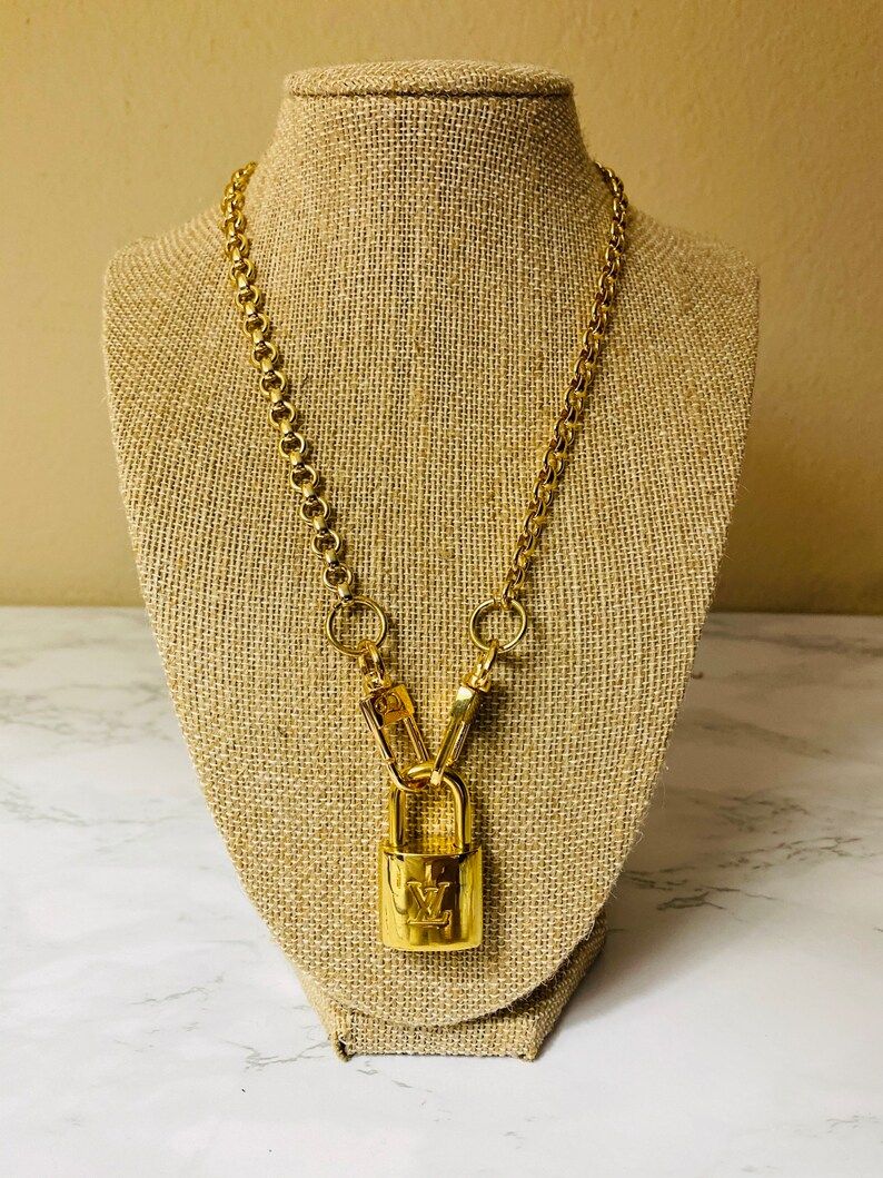 Louis Vuitton Lock &Key Necklace. | Etsy (US)