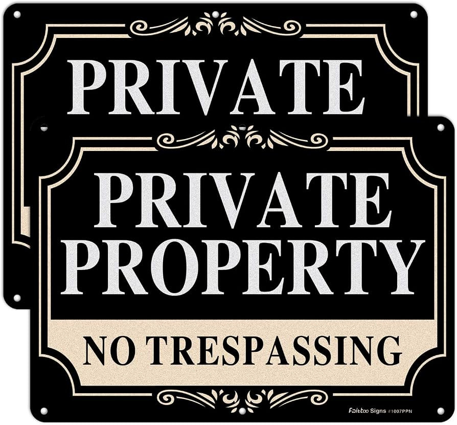 2 Pack No Trespassing Signs Private Property,10x7 Inch Rust Free Aluminum Metal Sign,Reflective,F... | Amazon (US)