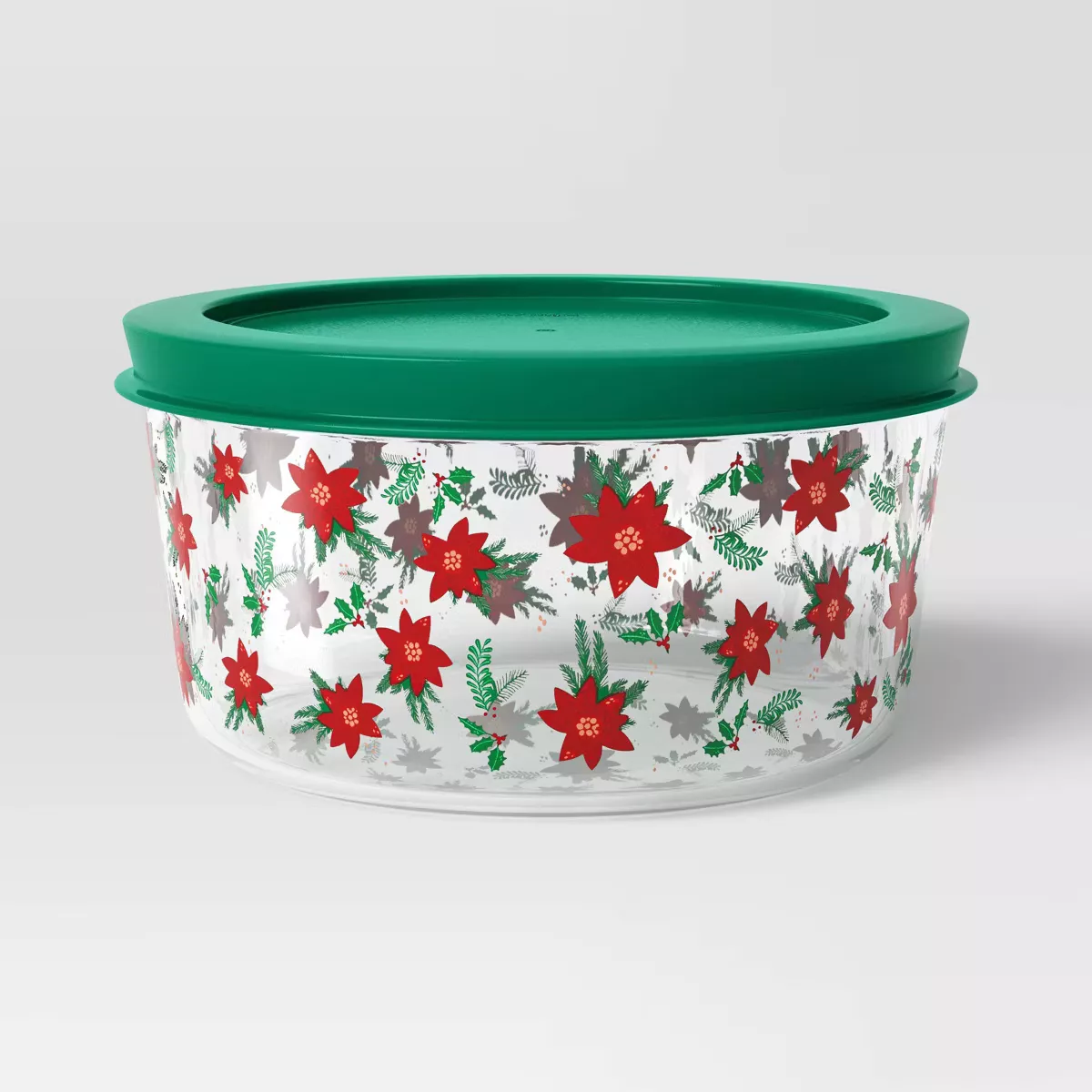 Christmas Snowflake Glass Food Storage Container Red - Wondershop