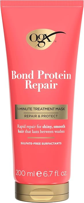 OGX Bond Protein Repair 1 Minute Treatment Mask, Repair & Protect, Rapid Repair for Shiny & Smooth Hair Between Washes, Sulfate Free, 200ml | Amazon (UK)