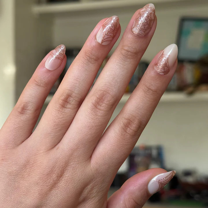 Glitter Spiderwebs - Press-On | Medium | Almond | Olive & June