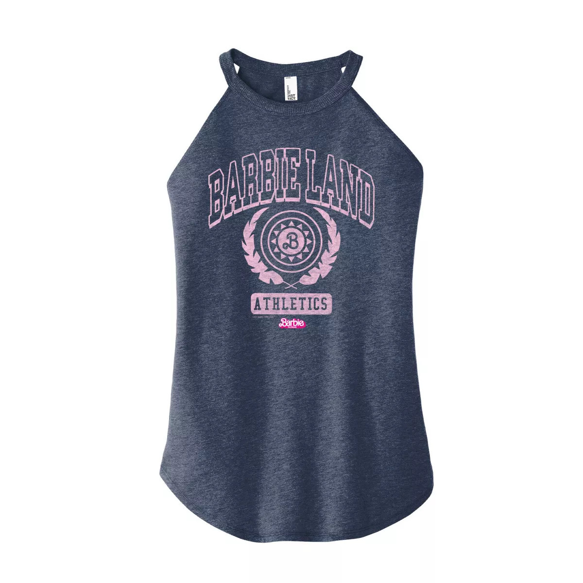Women's Barbie Barbie Land Athletics Graphic High Neck Tank - Heather Blue - Medium | Target