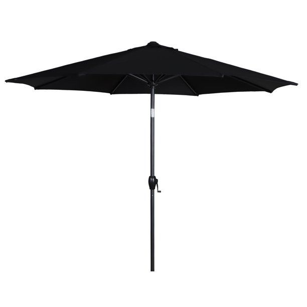 Mainstays 9ft Rich Black Round Outdoor Tilting Market Patio Umbrella with Crank | Walmart (US)