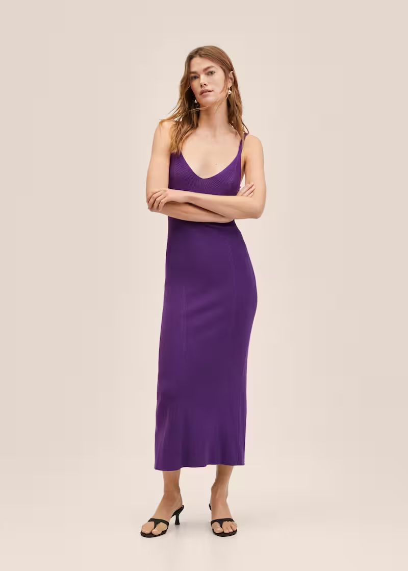 Ribbed knit dress -  Women | Mango USA | MANGO (US)