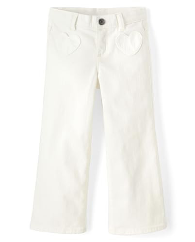 Gymboree,Girls,and Toddler Wide Leg Jeans,White Heart Twill,8 | Amazon (US)