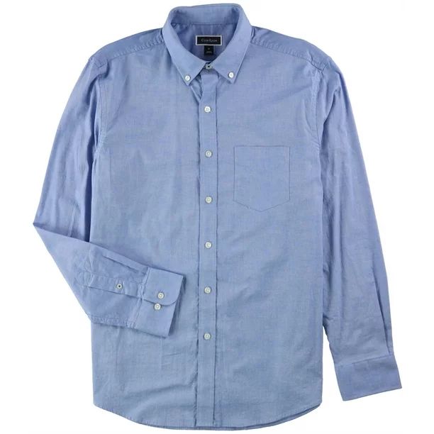 Club Room Mens Oxford Cotton Button Up Shirt, Blue, Large | Walmart (US)