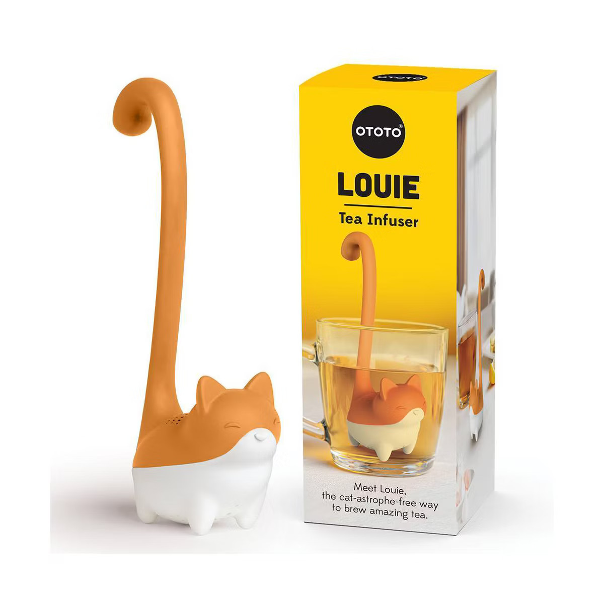 Ototo Holiday Gift Silicone Louie Cat Tea Infuse White/ Black | Target