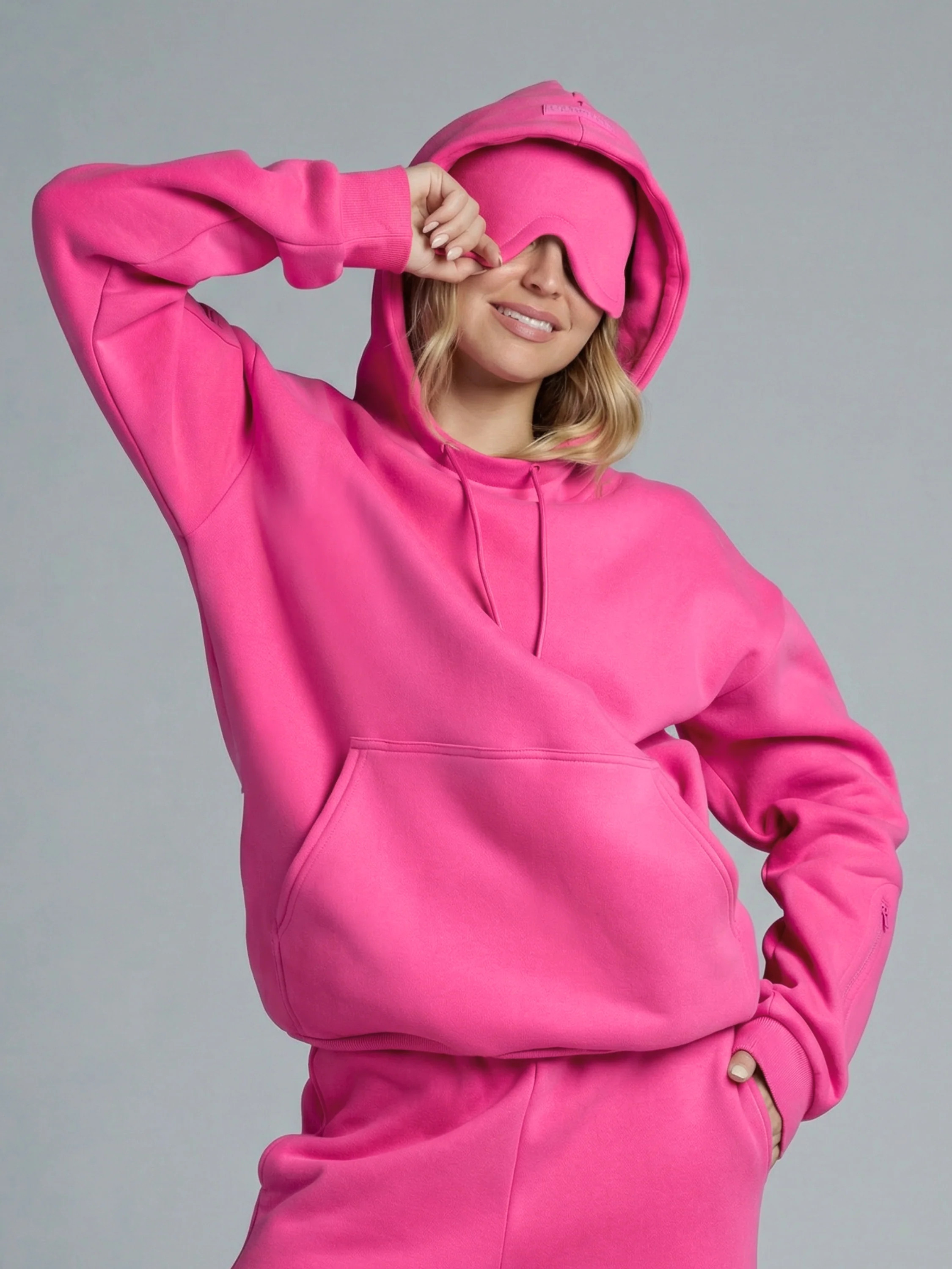 Comfrt Airplane Mode Travel Hoodie | Hot Pink | Oversized | L | Large | Comfrt