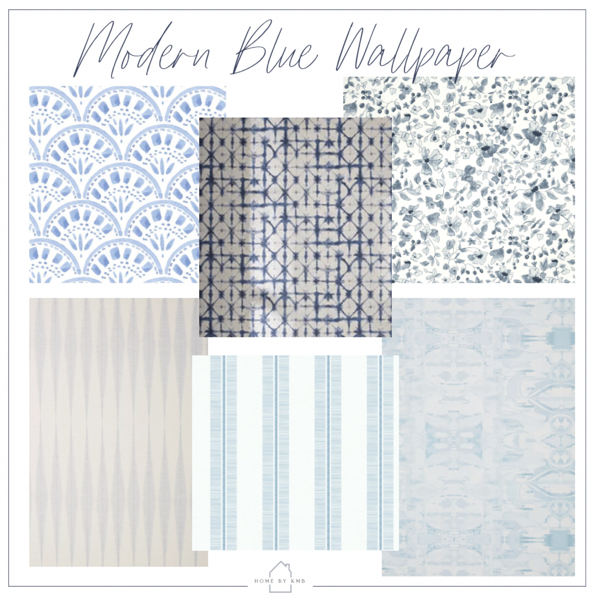 A few modern blue wallpaper picks!

#LTKhome