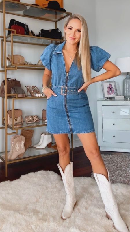Loving denim dresses lately! Cute country concert outfit w a pair of boots 

#LTKOver40 #LTKShoeCrush #LTKStyleTip