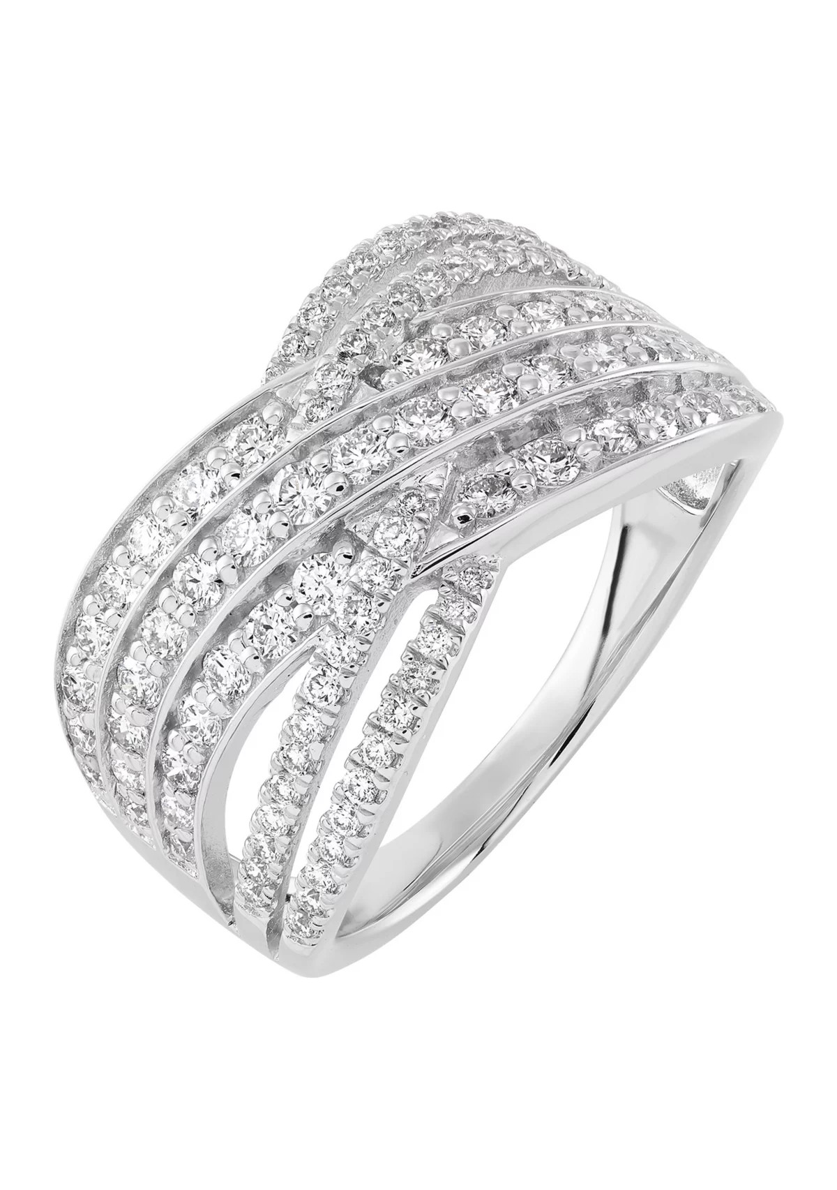 1 ct. t.w. Lab Grown Diamond Bypass Ring in Sterling Silver | Belk