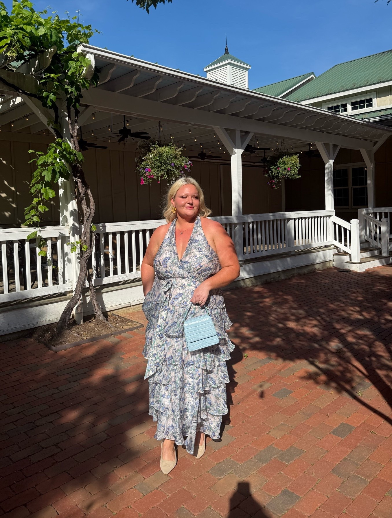 Wedding guest look for this weekend rented from nuuly, but the dress is on sale! i’m actually wearing it wrong though, the straps are supposed to cross in the front lol.

#LTKPlusSize #LTKSaleAlert #LTKWedding