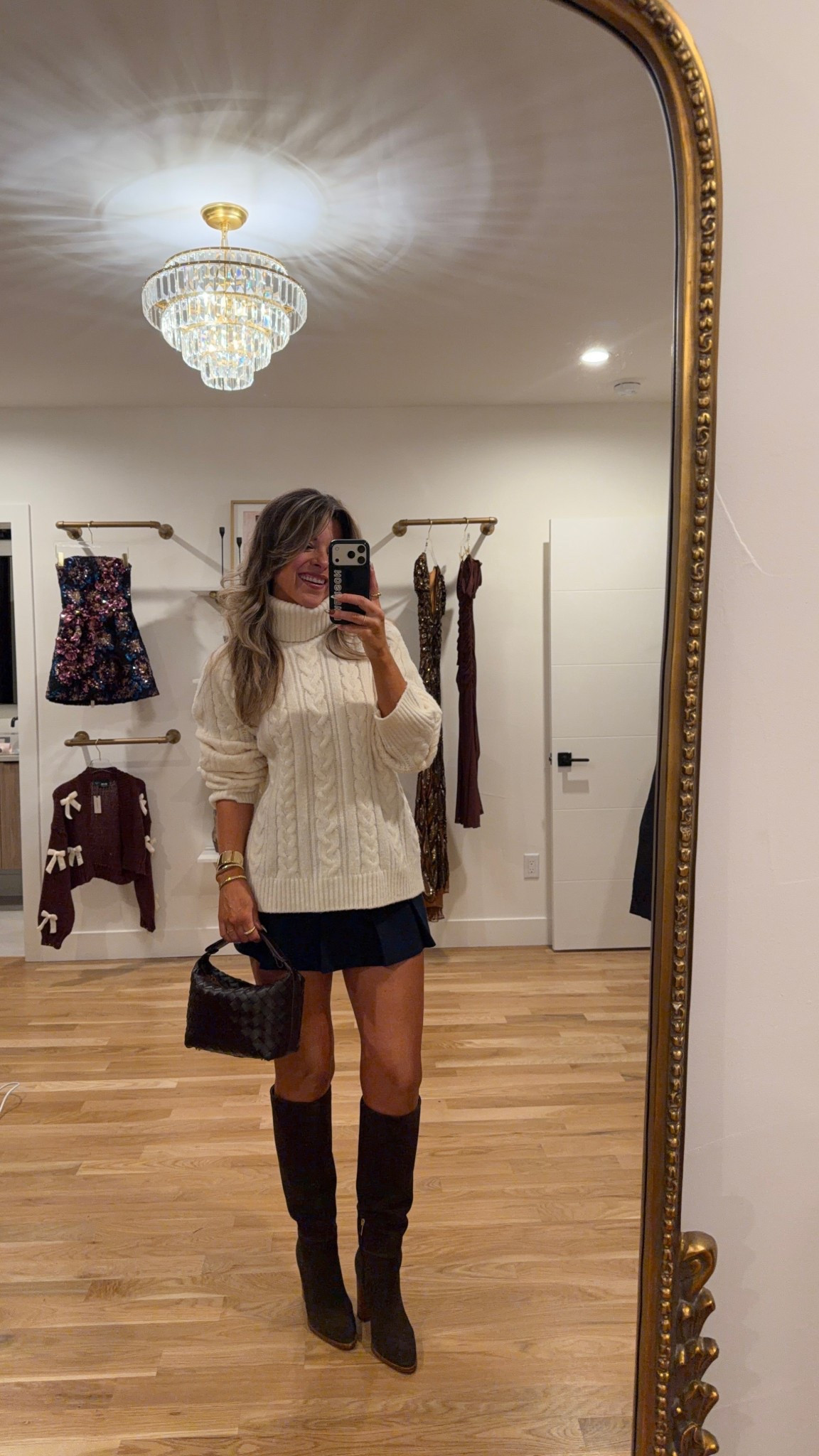 Everyday fall to winter casual event outfit navy skort paired chunky sweater and boots

Vici code: emerson30

Wearing small skort and medium sweater

Fall transitional
Winter transitional
Everyday outfits
Casual events
Thanksgiving looks
Christmas looks
Sweaters
Boots
Navy blue skort

#LTKSeasonal #LTKHoliday #LTKParties