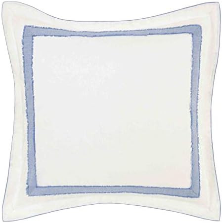 Laura Ashley - Euro Sham, Soft Faux Linen Ramie Cotton Decorative Pillow Cover with Border Detail... | Amazon (US)