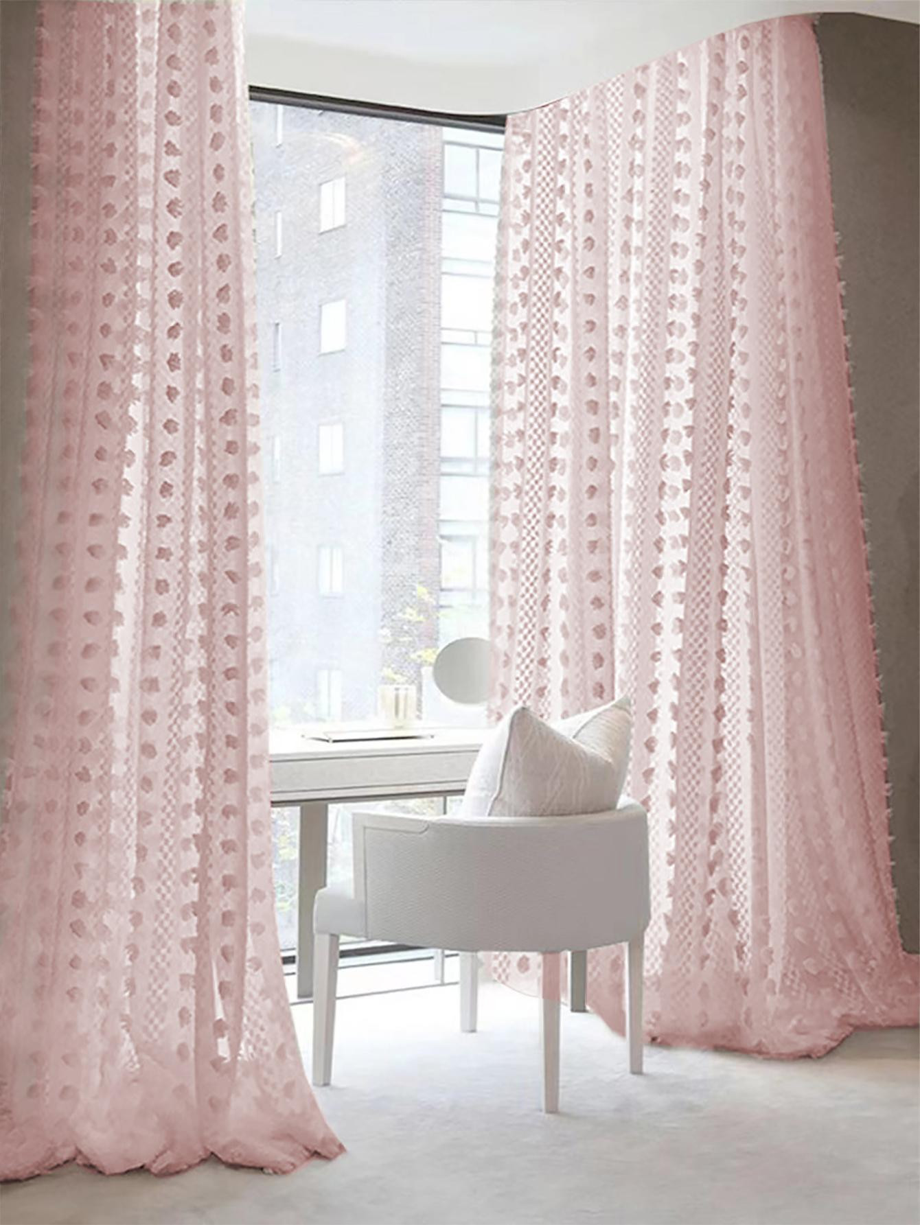 Pom Pom Decor Single Sheer Panel Curtain | SHEIN