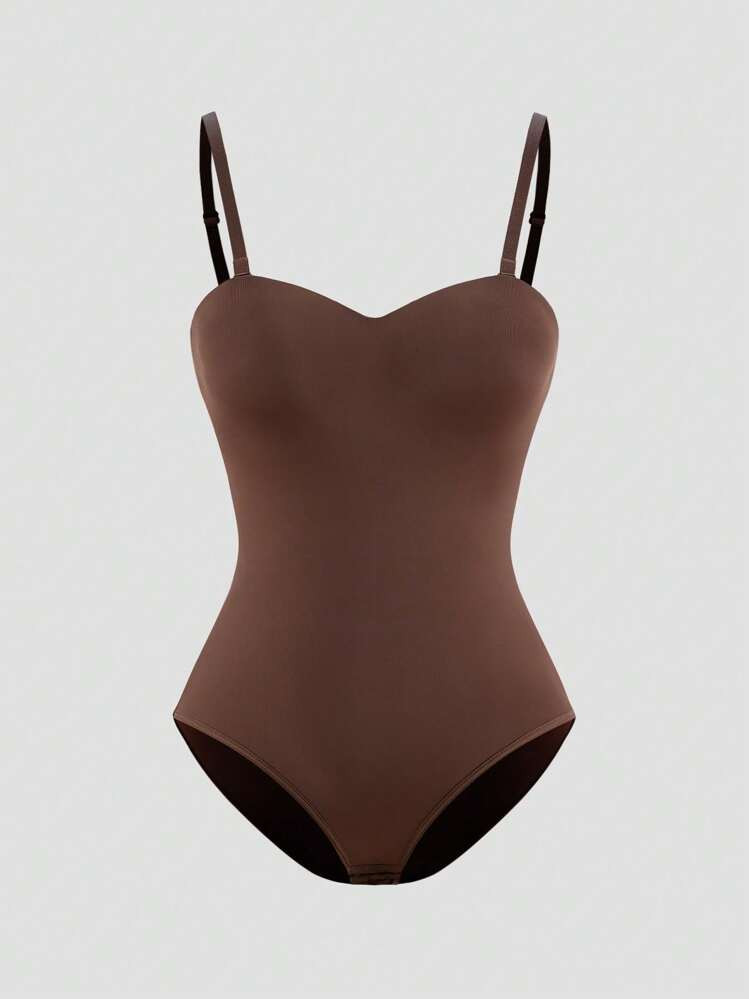SHAPORA 1pc Women's Plain Color Fashionable Bodysuit Shapewear, Suitable For Summer | SHEIN