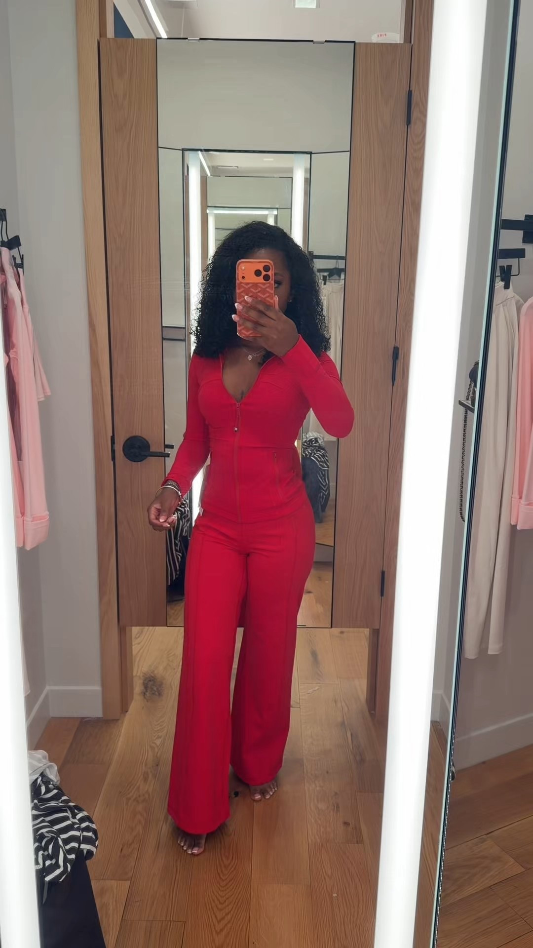 New @lululemon is here and this red is AMAZING!! It’s a mix of athleisure with a hint of upgraded with the pants! 

#LTKActive #LTKfitnessgoals #LTKgrwm