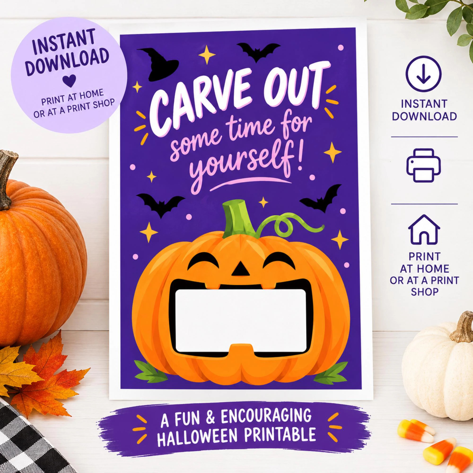 Halloween Gift Card Holder Printable, Pumpkin Starbucks Gift Card Gift, Self Care Halloween Printable, Cute Halloween Gift Idea | Etsy (Global)