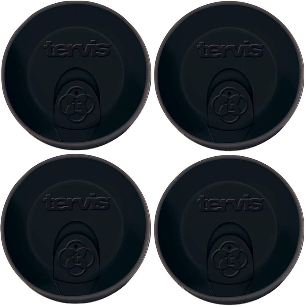 Tervis Travel Lids 16 oz, Black (Set of 4) | Great For Both Hot and Cold Liquids | Dishwasher Saf... | Amazon (US)
