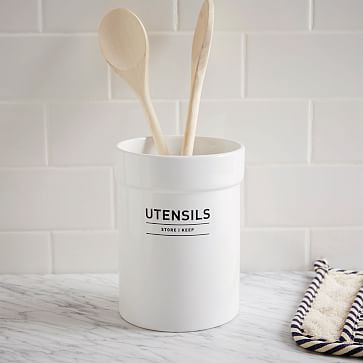 Utility Stoneware Utensil Holder - White | West Elm (US)